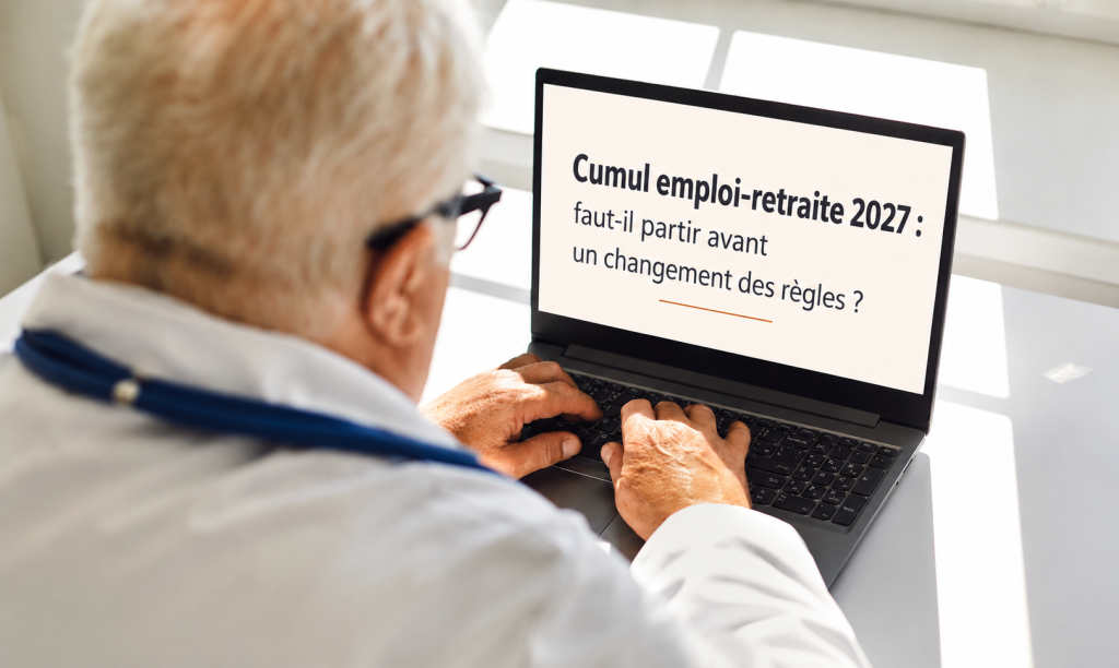 Professionnel de santé consultant des informations sur le cumul emploi-retraite 2027 avant un départ à la retraite